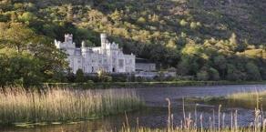 Kylemore Abbey with water in the foreground